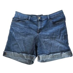 Rock & Repubic Bumpershoot Cuffed Raw Hem Denim Shorts Jorts - Plus Size 18W